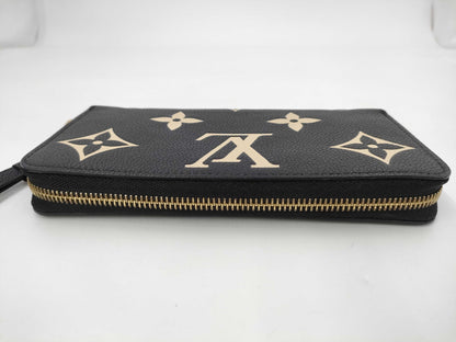 LOUIS VUITTON Vuitton Monogram Unplanted Bicolor Zippy Wallet M80481 RFID Black Beige Wallet Wallet