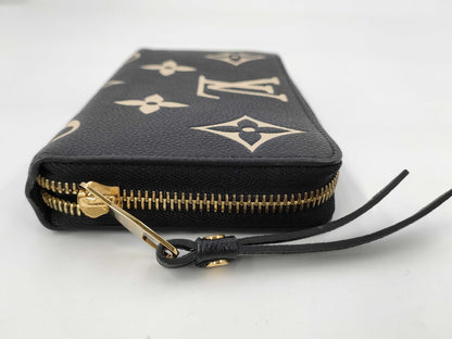 LOUIS VUITTON Vuitton Monogram Unplanted Bicolor Zippy Wallet M80481 RFID Black Beige Wallet Wallet