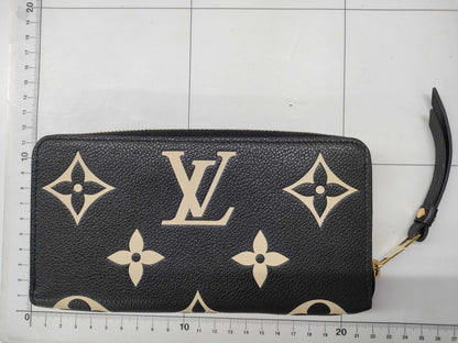 LOUIS VUITTON Vuitton Monogram Unplanted Bicolor Zippy Wallet M80481 RFID Black Beige Wallet Wallet