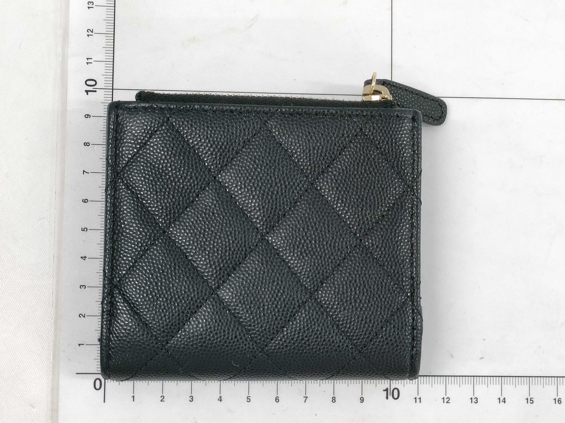 CHANEL Caviar Coco Mark Rhinestone Compact Wallet, Random Number