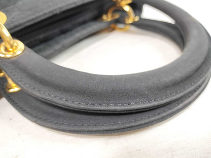 Dior Lady Dior Cannage Medium Handbag in Gold Hardware and Black
