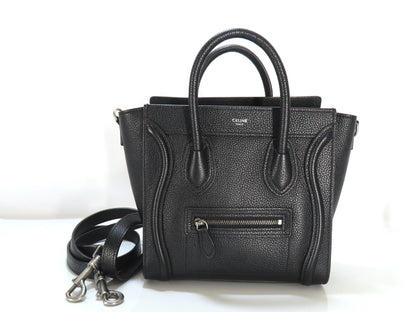CELINE Luggage Nano Shopper in Drummed Calfskin, 2-Way Handbag