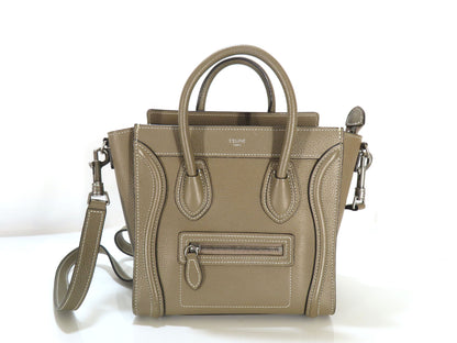 CELINE Luggage Nano Shopper in Drummed Calfskin, 2-Way Handbag
