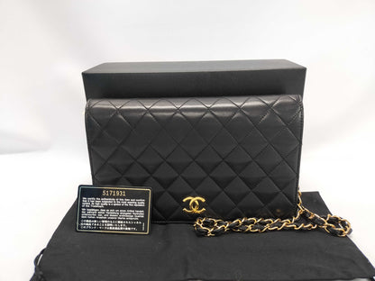 CHANEL Lambskin Matelasse Push Lock Chain Shoulder Bag