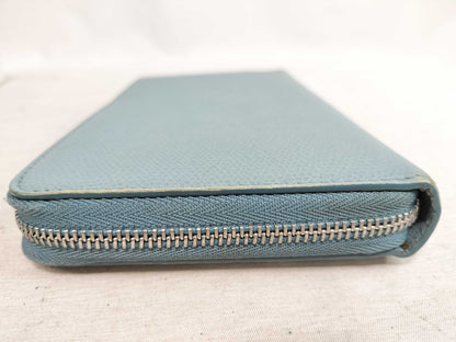CELINE Leather Round Zip Long Wallet
