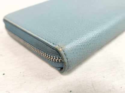 CELINE Leather Round Zip Long Wallet