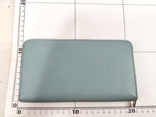CELINE Leather Round Zip Long Wallet