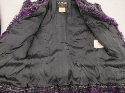 CHANEL 03A Chanel Purple Black Wool Set 38 Other Apparel