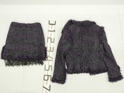 CHANEL 03A Chanel Purple Black Wool Set 38 Other Apparel