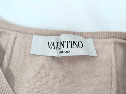 VALENTINO Sleeveless Knit Dress Ruffled Pink Beige Made in Italy Dress