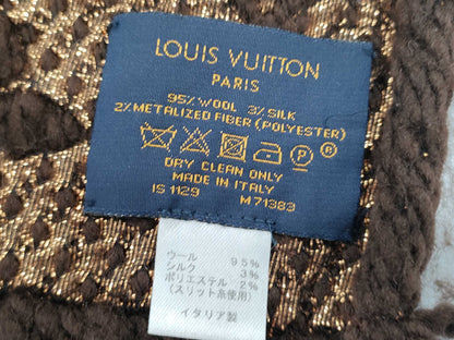 LOUIS VUITTON LOUISVUITTON Echar Logomania Shine Brown Scarf
