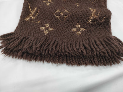 LOUIS VUITTON LOUISVUITTON Echar Logomania Shine Brown Scarf