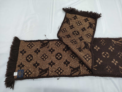 LOUIS VUITTON LOUISVUITTON Echar Logomania Shine Brown Scarf