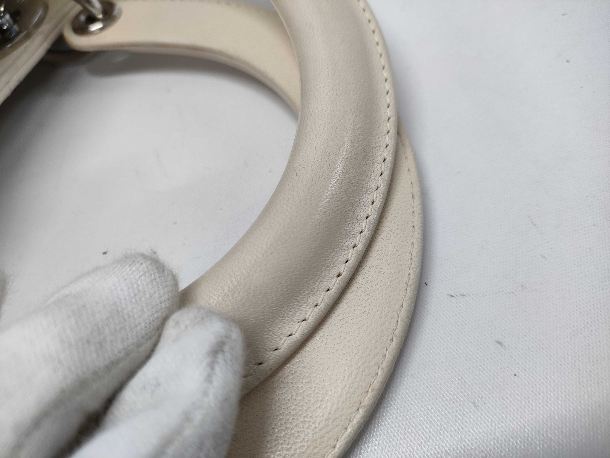Dior Cannage Lady Dior Handbag Leather 09-MA-0067 Beige Shoulder Strap Handbag