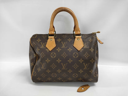 LOUIS VUITTON Speedy 25 M41528 MI9001 Canvas/Leather Brown Monogram Handbag