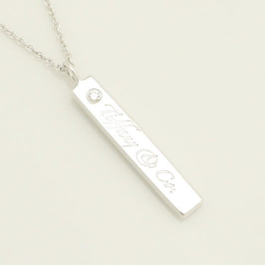 Tiffany & Co. Notes Bar 1-Piece Diamond Necklace Pendant in Sterling Silver - Weight: 3.25g