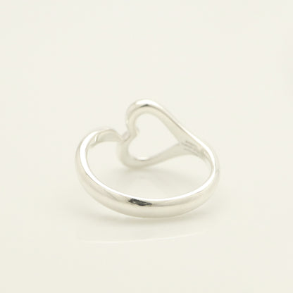 Tiffany & Co. Open Heart Ring, Size 9, Sterling Silver , Weight: 2.23g
