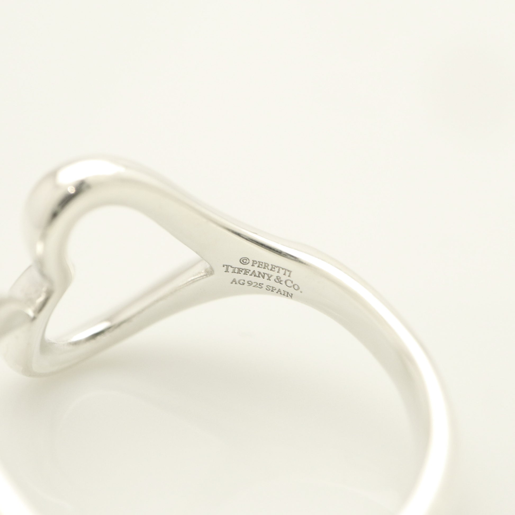 Tiffany & Co. Open Heart Ring, Size 9, Sterling Silver , Weight: 2.23g