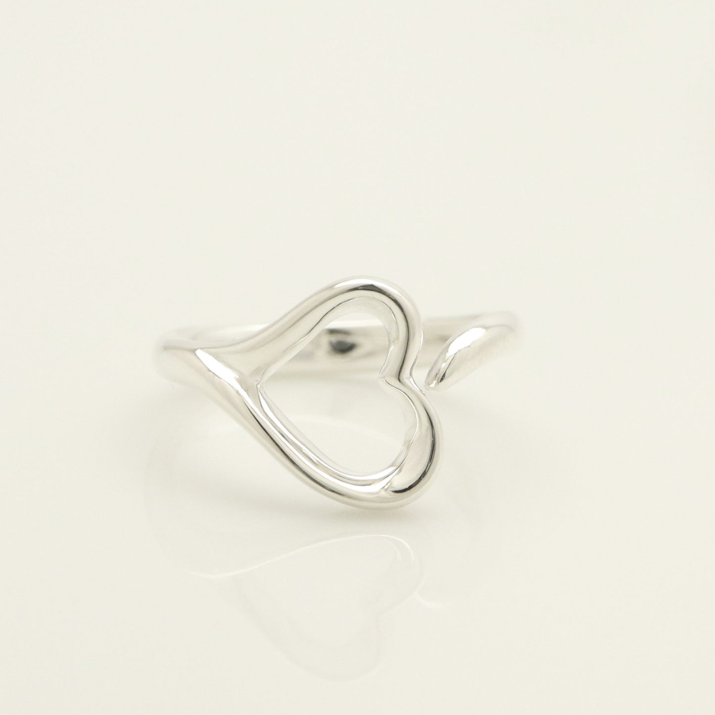 Tiffany & Co. Open Heart Ring, Size 9, Sterling Silver , Weight: 2.23g