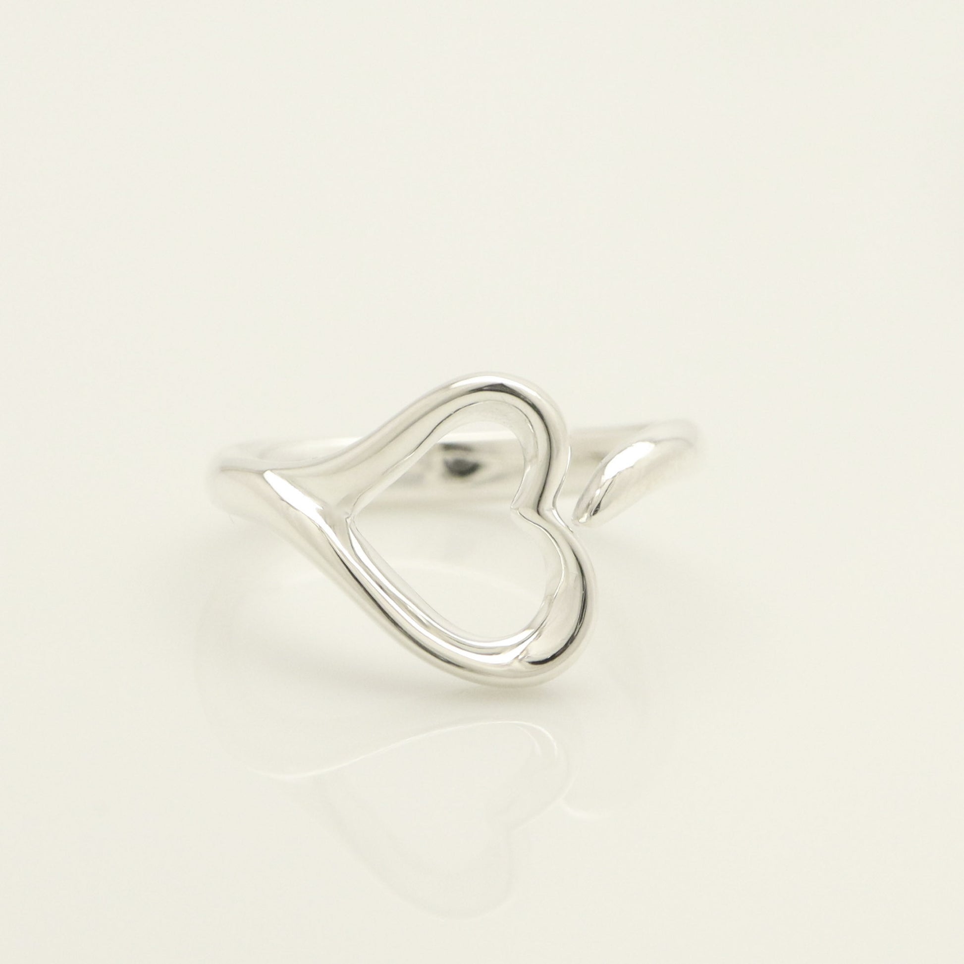 Tiffany & Co. Open Heart Ring, Size 9, Sterling Silver , Weight: 2.23g