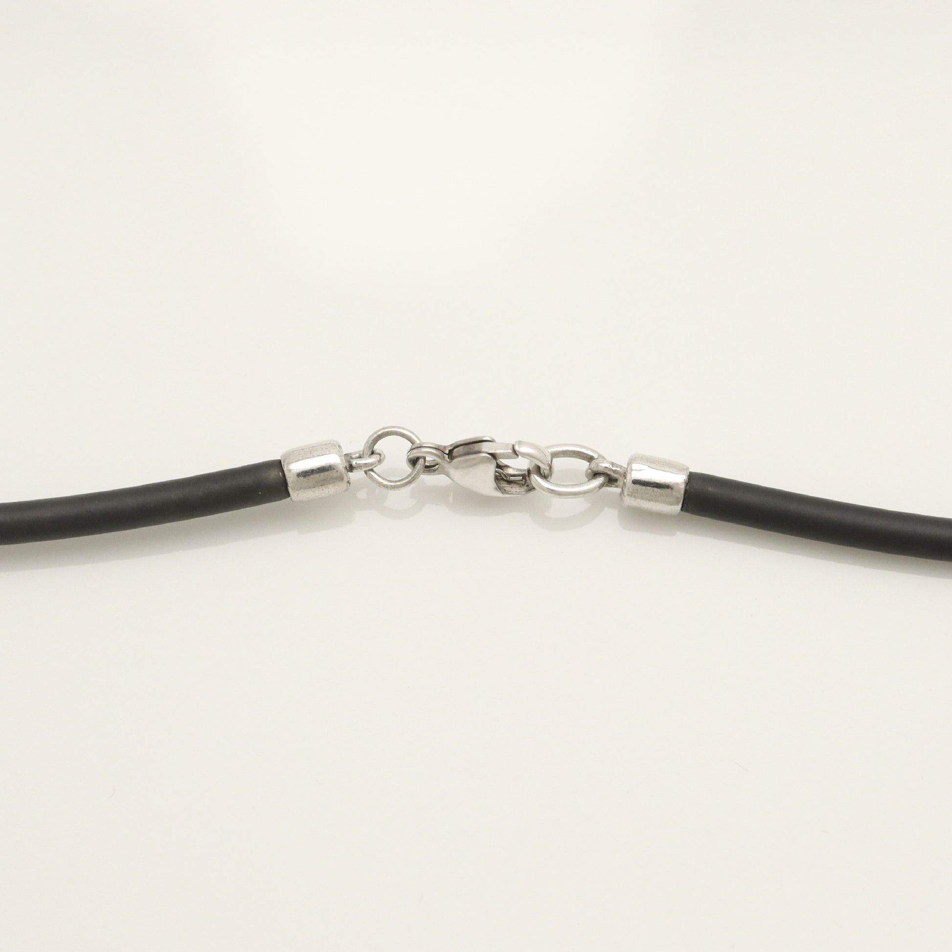 Tiffany & Co. Atlas Bar Rubber Cord Necklace, 925 Sterling Silver, Weight: 15.31g