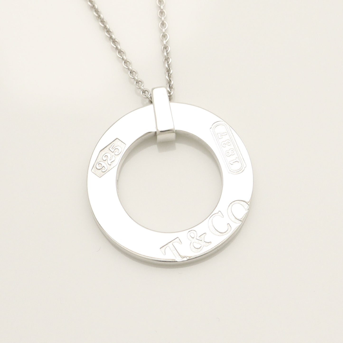 Tiffany & Co. 1837 Round Circle Necklace in Sterling Silver - Weight: 7.89g