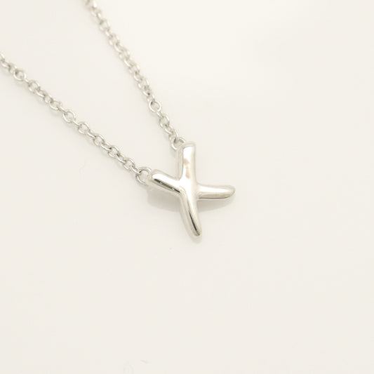 Tiffany & Co. Mini Kiss Cross Paloma Picasso Necklace in 925 Sterling Silver, 12.7g