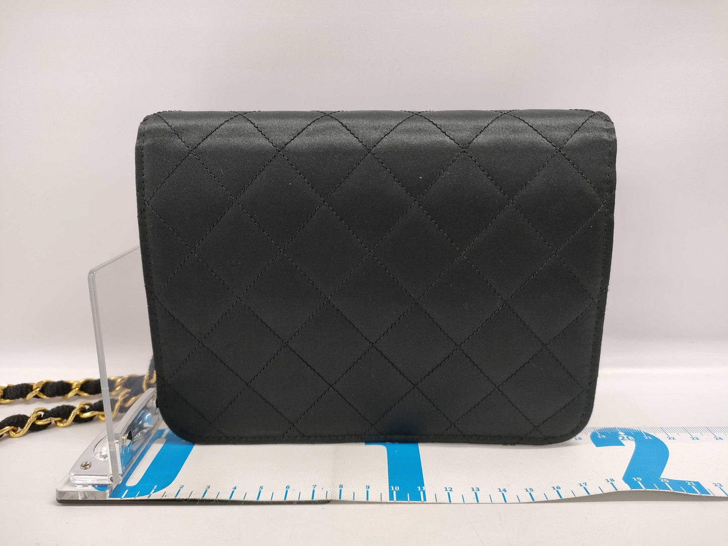 CHANEL Satin Matelasse 18 Mini Matelasse Single Flap Single Chain Shoulder Bag, G Hardware, Black, 0 Series [With Sticker and Card] Shoulder Bag