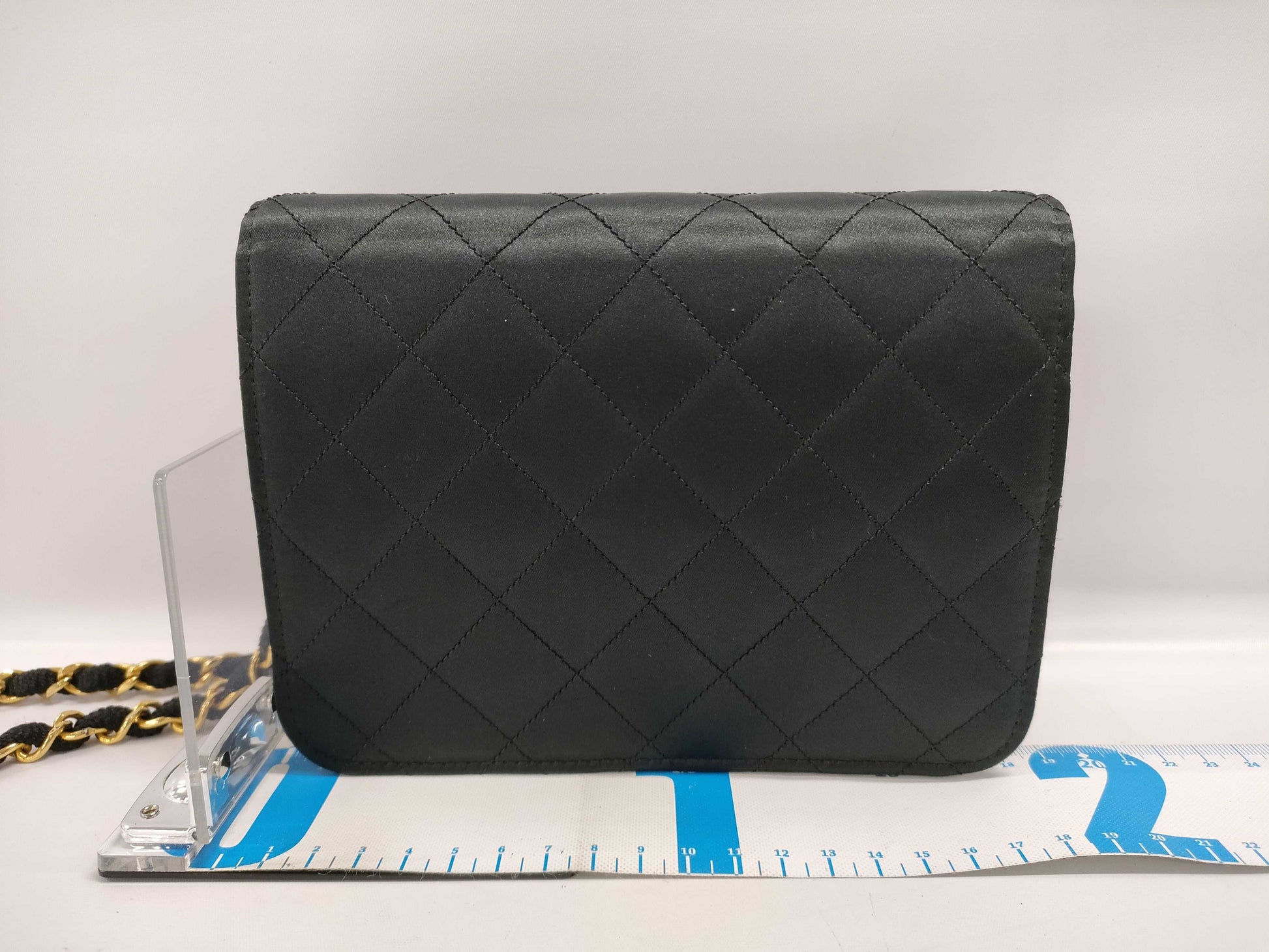 CHANEL Satin Matelasse 18 Mini Matelasse Single Flap Single Chain Shoulder Bag, G Hardware, Black, 0 Series [With Sticker and Card] Shoulder Bag