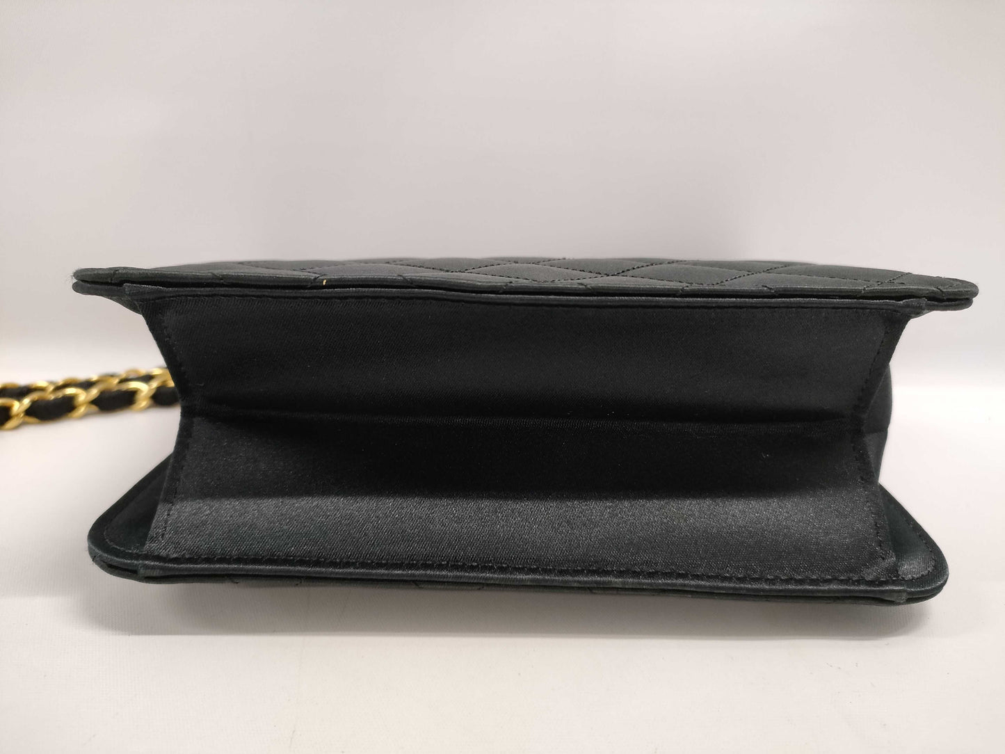 CHANEL Satin Matelasse 18 Mini Matelasse Single Flap Single Chain Shoulder Bag, G Hardware, Black, 0 Series [With Sticker and Card] Shoulder Bag