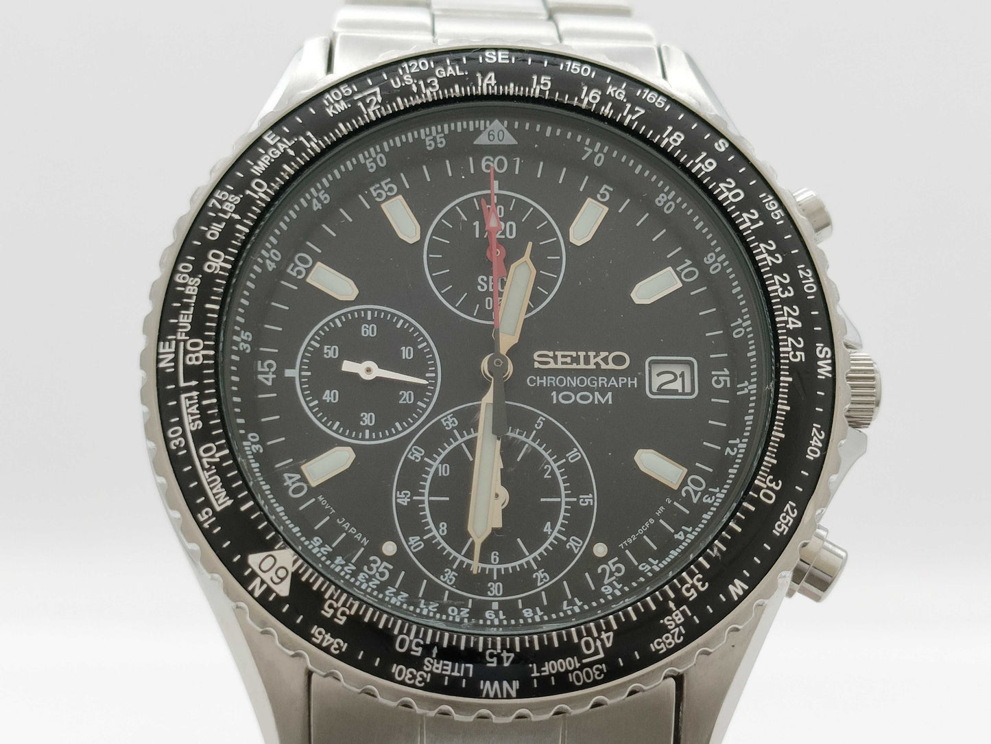 SEIKO 7T92-0CF0 520433 Quartz Black Dial Men's Watch