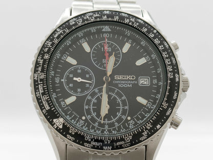 SEIKO 7T92-0CF0 520433 Quartz Black Dial Men's Watch