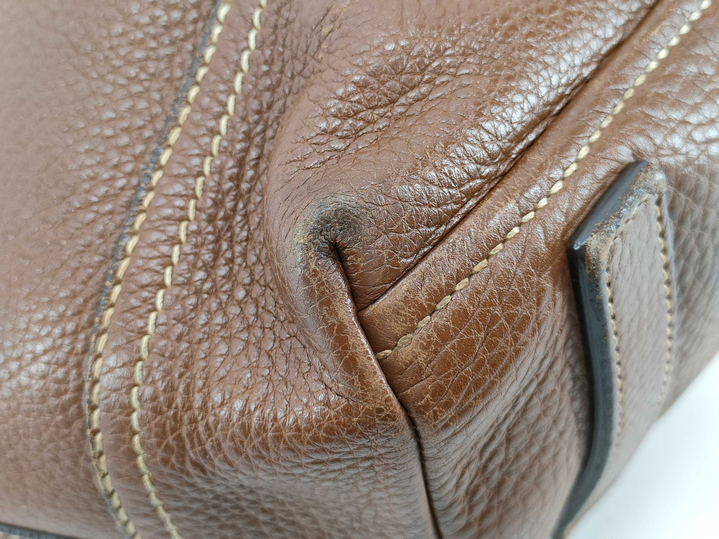 PRADA Prada Tote Bag Brown Leather Tote Bag