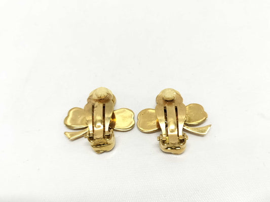 CHANEL CHANEL Earrings 94A Clover Gold Earrings