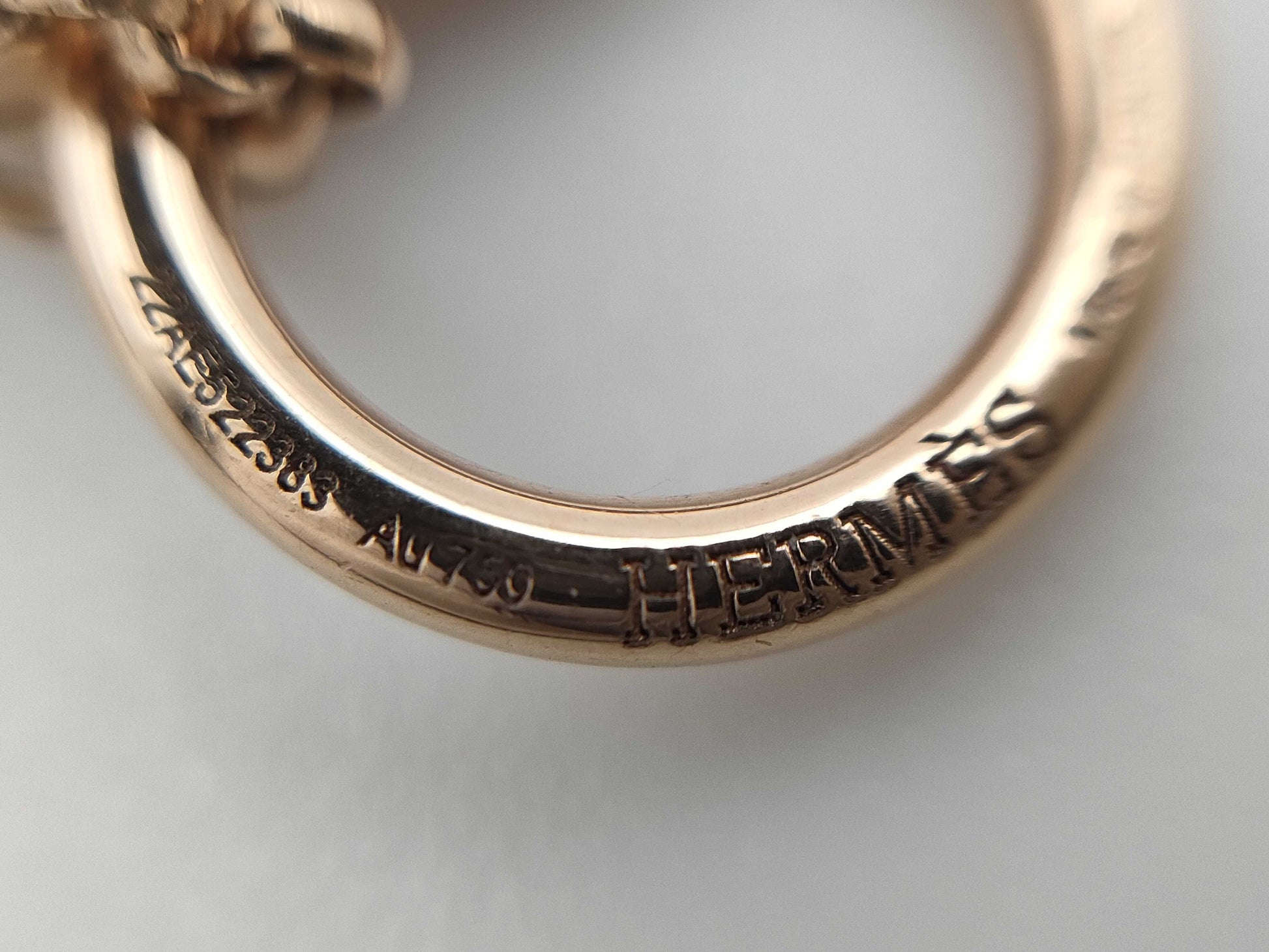 HERMES Clou de H #16 PG Au750 19.7g Bracelet/Bangle 