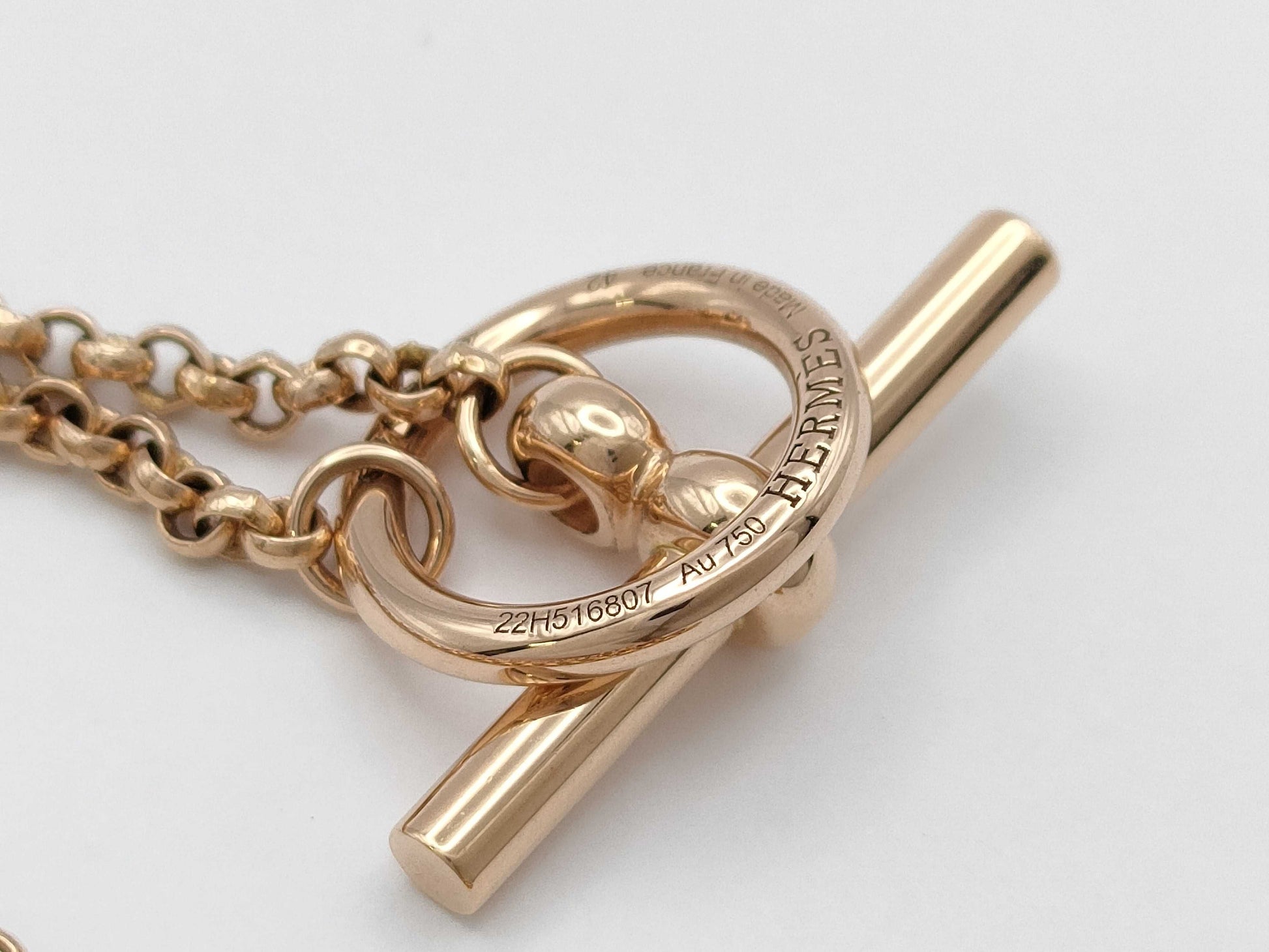 HERMES Crew de H2 Diamond PG Au750 16.9g Necklace
