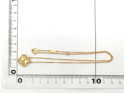 Van Cleef&Arpels Vintage Alhambra Guilloche YG Au750 6.5g Necklace 