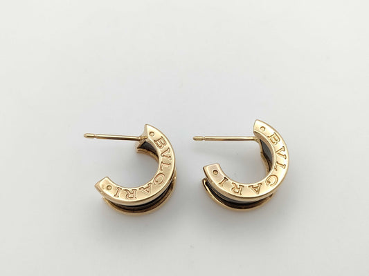BVLGARI B.zero1 Black Ceramic PG Au750 7.1g Earrings 