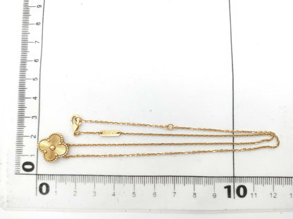 Van Cleef&Arpels Vintage Alhambra Guilloche YG Au750 6.5g Necklace 