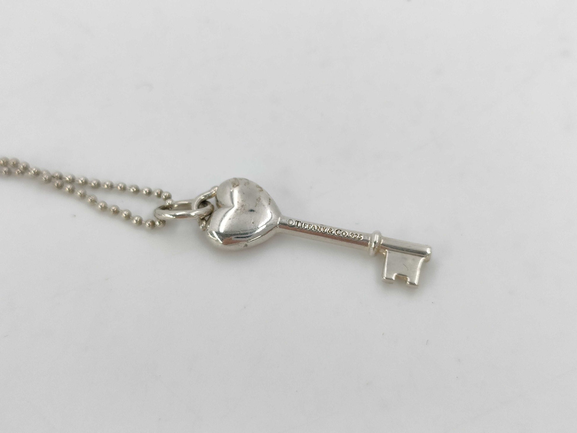 Tiffany&Co. Tiffany Heart Key Necklace Ag925 4.7g Necklace