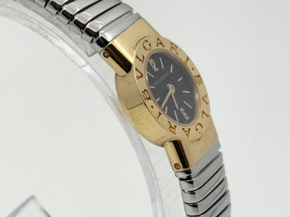 BVLGARI Tubogas BB192TG D310302 Quartz Black Dial 18K Gold Women's Watch