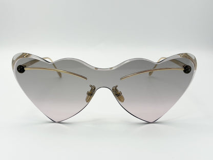 LOEWE LW40087U Heart 150□0-140 Gray x Pink Gradient Cross Laurazu Ibiza Leather Case Available Sunglasses / Glasses