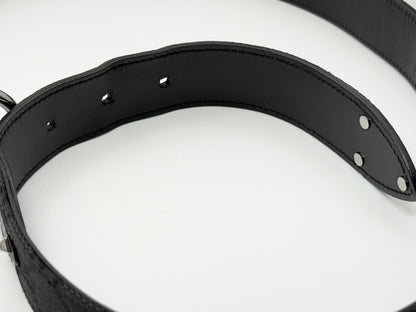 GUCCI 121290 GG Canvas Belt 80 Canvas and Leather Black Belt