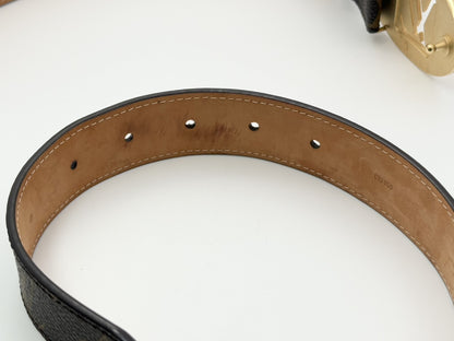 LOUIS VUITTON Vuitton M9842 Saint-Ture Oval Monogram Belt PVCx Leather 90/36 Brown CT2150 Belt