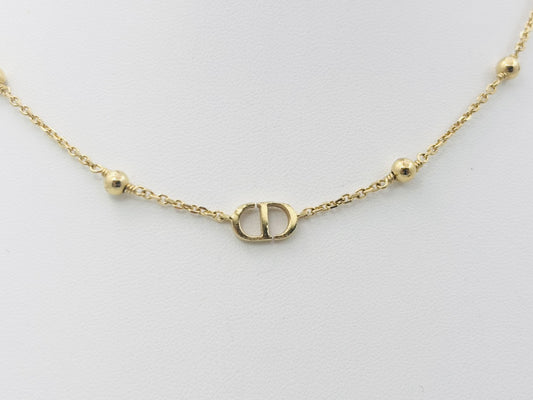 Dior Petit CD Petit CD Logo Ball Gold Necklace