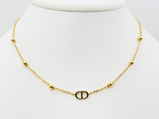 Dior Petit CD Petit CD Logo Ball Gold Necklace