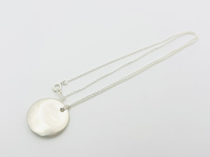 Tiffany&Co. Round Plate Elsa Peretti 925 13g Silver Necklace