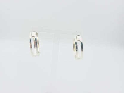 GUCCI Gucci Square G Logo Hoop 925 Silver Earrings