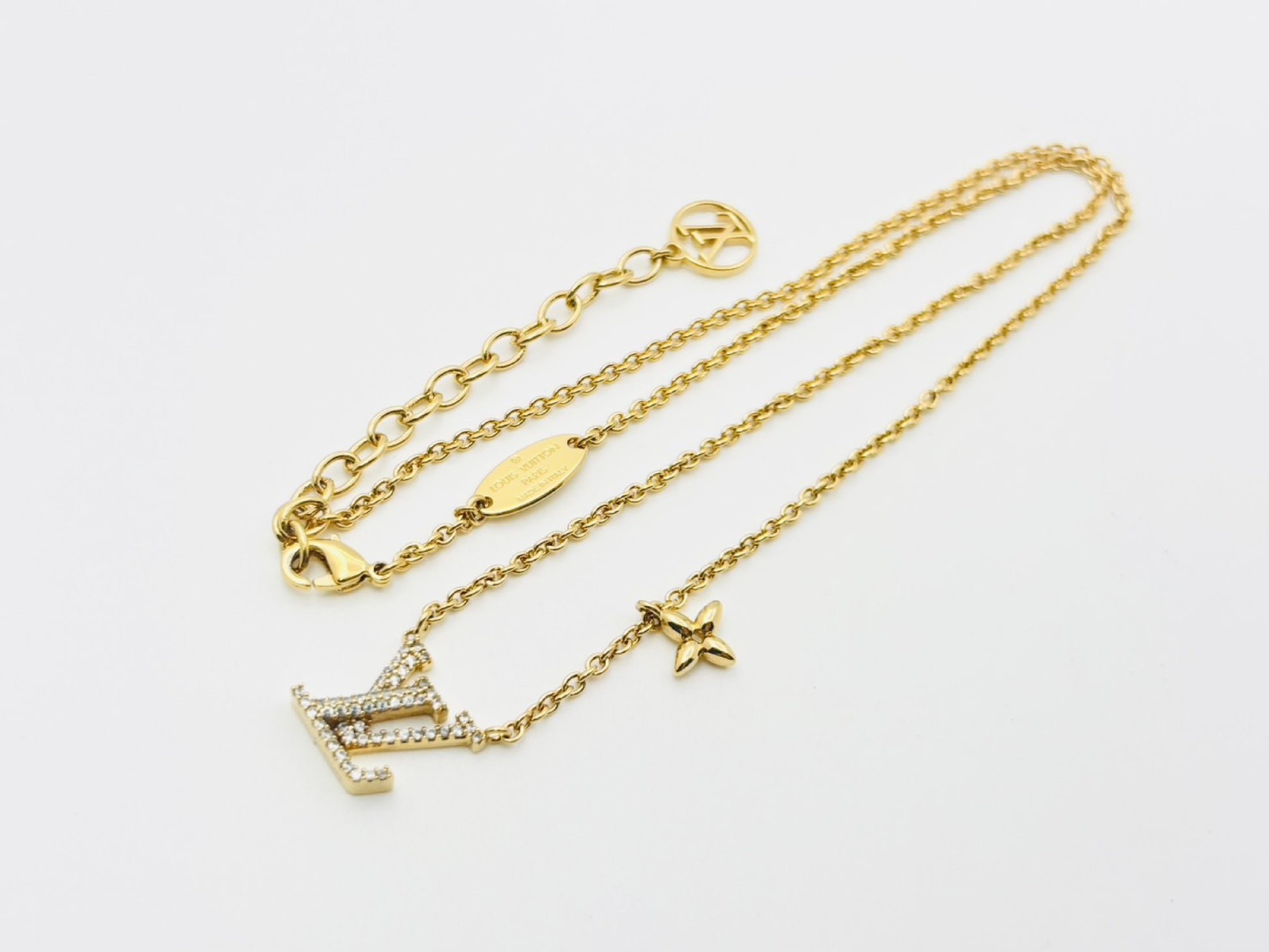 LOUIS VUITTON Vuitton M00596 Colier LV Iconic Gold Rhinestone VA0233 Necklace