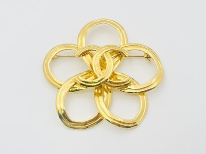 CHANEL Coco Mark Flower 96P Large Swing Brooch